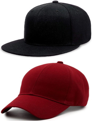 MUSMIR Solid Snapback Cap Cap(Pack of 2)