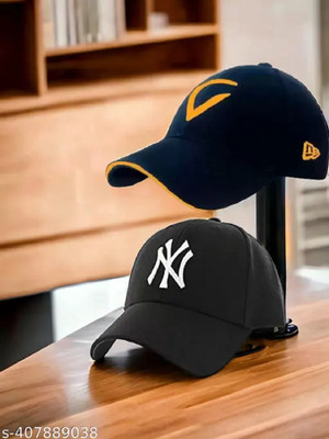 FD FLORIDA Embroidered, Solid, Self Design Sports/Regular Cap Cap(Pack of 2)