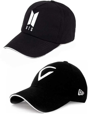 LUSHORA Self Design, Solid Sports/Regular Cap Cap(Pack of 2)