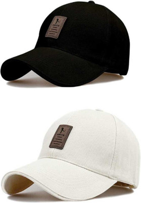 LUSHORA Self Design, Solid Sports/Regular Cap Cap(Pack of 2)