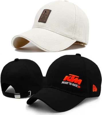 cap world Solid, Self Design, Embroidered Sports/Regular Cap Cap(Pack of 2)