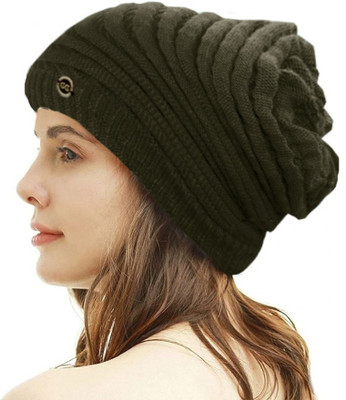 COOL INDIANS Self Design, Solid, Woven Beanie Cap