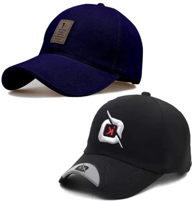 cap world Solid, Self Design, Embroidered Sports/Regular Cap Cap(Pack of 2)