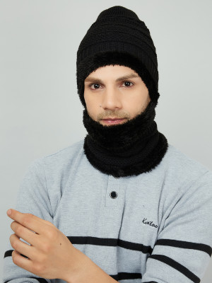 KVETOO Self Design Beanie Cap