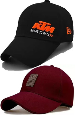 cap world Embroidered, Self Design, Striped, Solid Sports/Regular Cap Cap(Pack of 2)