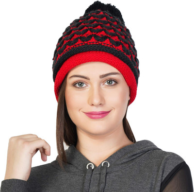 ZACHARIAS Self Design, Woven, Solid Beanie Cap