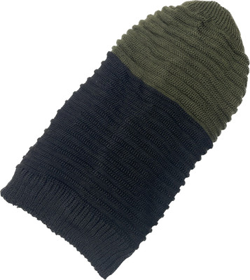 Wool N Fool Woven, Striped, Self Design, Solid Beanie Cap