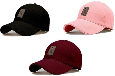 Dcmr Self Design, Solid, Striped Sports/Regular Cap Cap(Pack of 3)