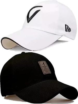cap world Embroidered, Self Design, Solid Sports/Regular Cap Cap(Pack of 2)