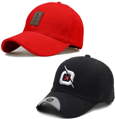 cap world Solid, Self Design, Embroidered Sports/Regular Cap Cap(Pack of 2)