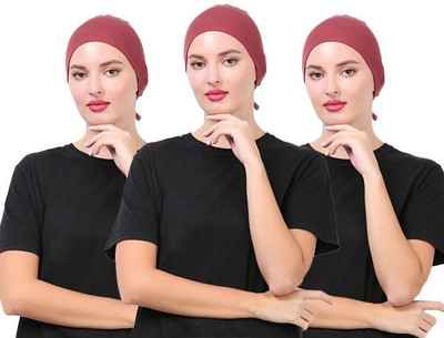 EnviUs Solid Skull Cap Cap(Pack of 3)