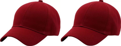 Zienz Embroidered, Solid, Self Design Sports/Regular Cap Cap(Pack of 2)