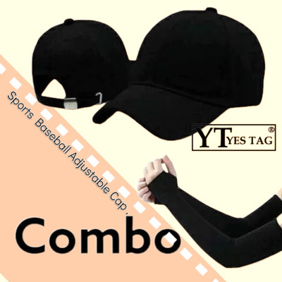 YES TAG Applique, Self Design, Solid Sports/Regular Cap Cap(Pack of 2)