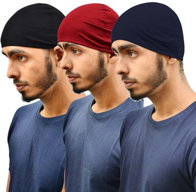 Motus Solid Skull Cap Cap(Pack of 3)