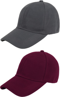 ZACHARIAS Solid Sports/Regular Cap Cap(Pack of 2)