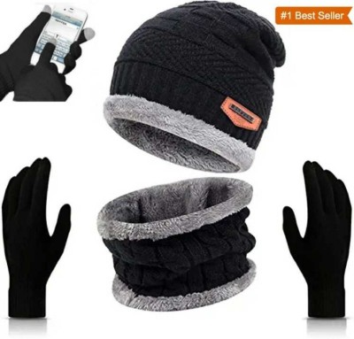 FAS Solid Beanie Cap(Pack of 2)