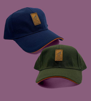 ALAMOS Printed, Self Design, Solid Sports/Regular Cap Cap(Pack of 2)