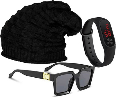 FLEXCY Beanie Cap(Pack of 3)
