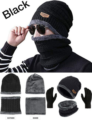 YESJUDAN Solid Beanie Cap(Pack of 3)