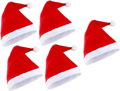 FQZILON Solid Santa Cap Cap(Pack of 5)