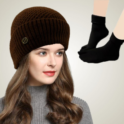 COOL INDIANS Self Design, Solid, Woven Skull Cap Cap