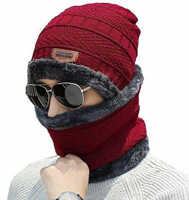 EDENSCOPE Woven, Solid, Self Design Monkey Cap Cap(Pack of 2)