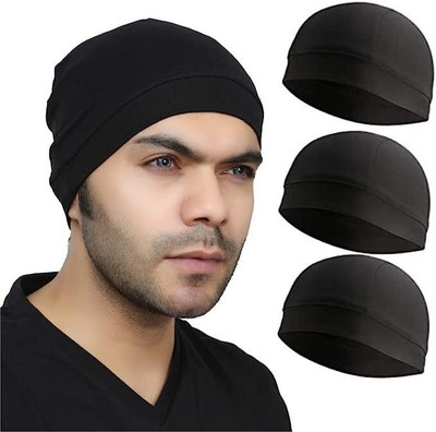 Alipzone Solid Skull Cap Cap(Pack of 3)