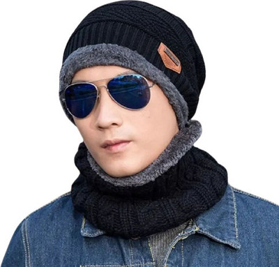 TruFlair Embroidered Beanie Cap(Pack of 2)