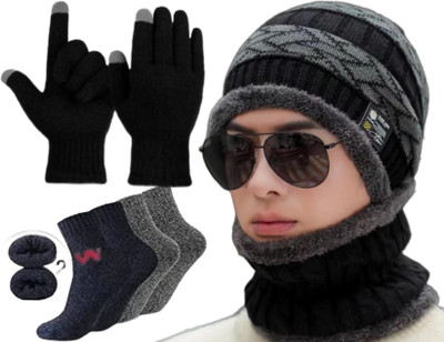 Bodveraa Checkered Beanie Cap(Pack of 5)