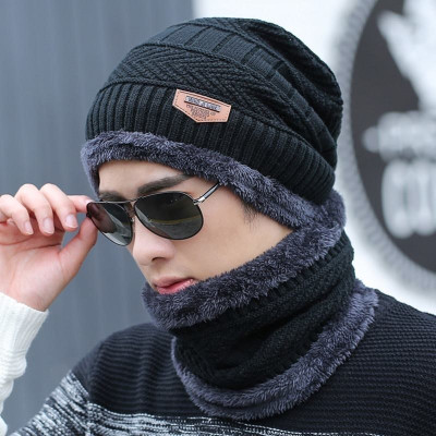 Iris Grape Solid, Woven, Self Design, Striped Beanie Cap