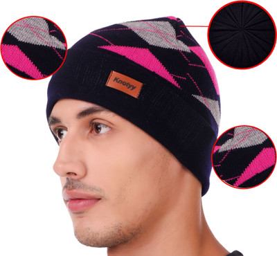 Knotyy Self Design Beanie Cap