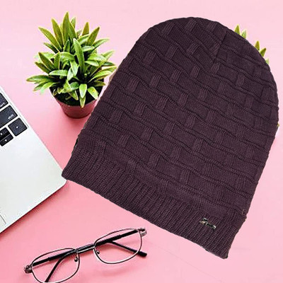 COOL INDIANS Self Design, Solid Beanie Cap