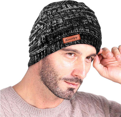 Knotyy Self Design Beanie Cap