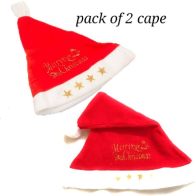 SS Collections Self Design Santa Cap Cap(Pack of 2)