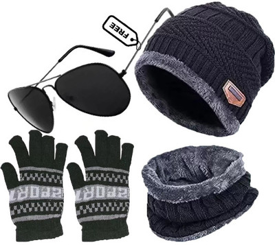 CLASSYMESSI Beanie Cap(Pack of 3)