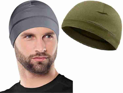 Caiuse Solid Skull Cap Cap(Pack of 2)