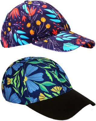 Knotyy Printed, Self Design, Solid Sports/Regular Cap Cap(Pack of 2)