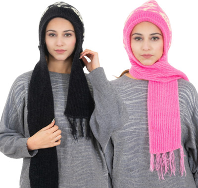 AMOLDO Printed Beanie Cap(Pack of 2)