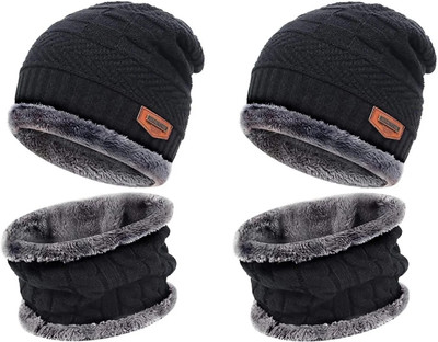 QinPin Woven Beanie Cap(Pack of 2)