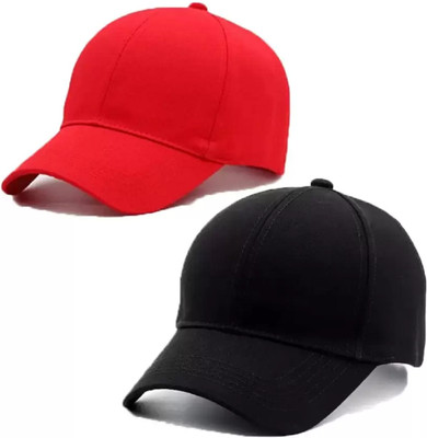 Vitota Self Design, Solid Sports/Regular Cap Cap(Pack of 2)