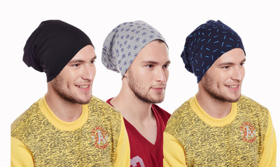 MACK JONNEY Solid Beanie Cap(Pack of 3)