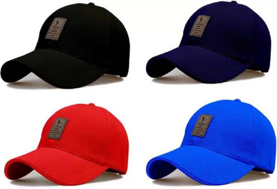 MUSMIR Solid Sports/Regular Cap Cap(Pack of 4)