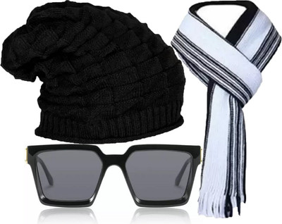 FLEXCY Beanie Cap(Pack of 3)