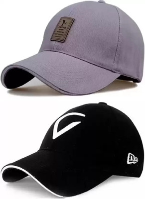 EDENSCOPE Embroidered, Self Design, Solid Sports/Regular Cap Cap(Pack of 2)
