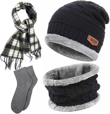 Coser Solid Beanie Cap(Pack of 3)