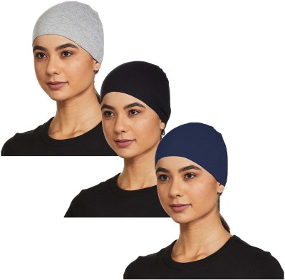 ONCH Solid Skull Cap Cap(Pack of 3)