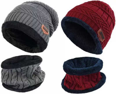 BetterToBest Woven Beanie Cap(Pack of 2)