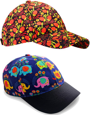 Knotyy Printed, Self Design, Solid Sports/Regular Cap Cap(Pack of 2)