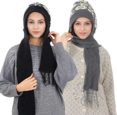 AMOLDO Printed Beanie Cap(Pack of 2)