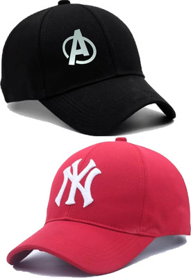 CLASSYMESSI Solid, Self Design, Embroidered Sports/Regular Cap Cap(Pack of 2)